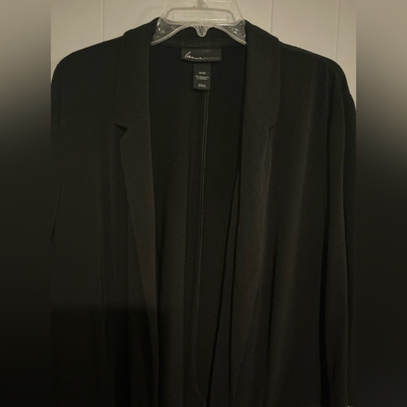 Lane Bryant Blazer 18/20 Black Jacket Silver Zipper Pockets - Picture 5 of 5